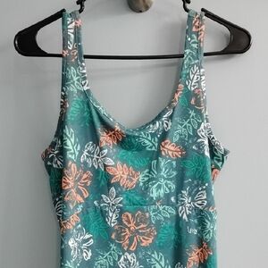 Columbia Teal and Orange Midi Dress